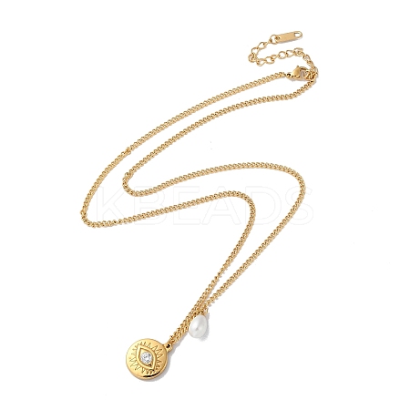 Golden 304 Stainless Steel Pendant Necklace LS-QO1211-4-1