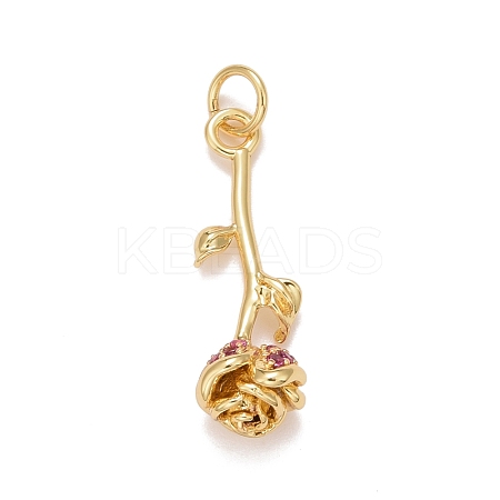 Brass Micro Pave Violet Cubic Zirconia Pendants KK-M229-52G-1