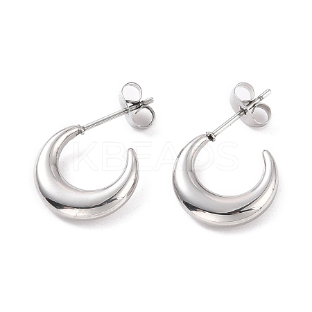 Non-Tarnish 304 Stainless Steel Crescent Moon Stud Earrings for Women EJEW-F280-05B-P-1
