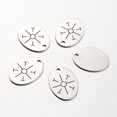 Non-Tarnish Spray Painted 201 Stainless Steel Pendants LS-STAS-I048-N05-1