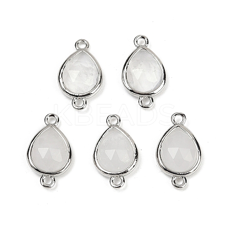 Natural Quartz Crystal Faceted Connector Charms G-L514-048G-03-1
