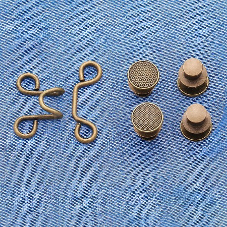 Alloy Adjustable Jean Button Pins BUTT-PW0001-04A-AB-1
