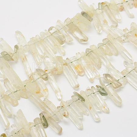 Natural Green Smoky Quartz Beads Strands G-K202-03-1