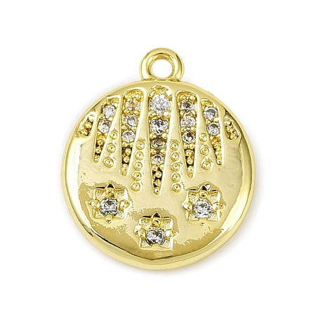 Brass Micro Pave Clear Cubic Zirconia Pendants LS-KK-L238-29G-1