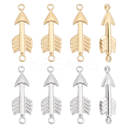8Pcs 2 Colors 304 Stainless Steel Connector Charms STAS-UN0035-78-1