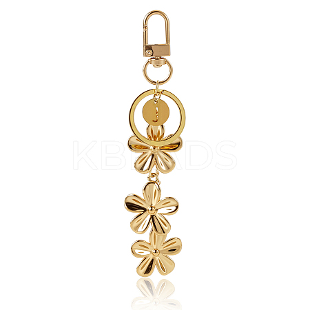 304 Stainless Steel Flower Keychains KEYC-ME00016-01-1