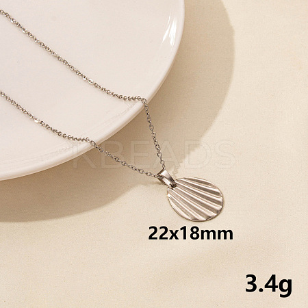 304 Stainless Steel Round Pendant Necklaces FU6316-3-1