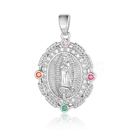 Brass Micro Pave Colorful Cubic Zirconia Pendants ZIRC-OY001-03P-1