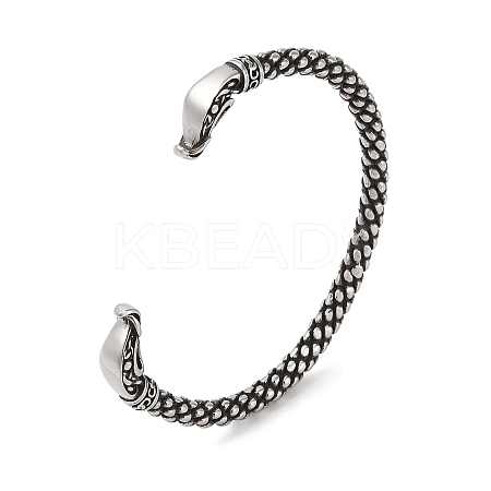 Viking 304 Stainless Steel Open Cuff Bangles for Men BJEW-U001-07E-G-1