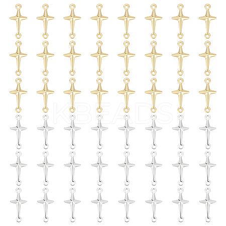 50Pcs 2 Colors Brass Connector Charms KK-PH0013-50-1