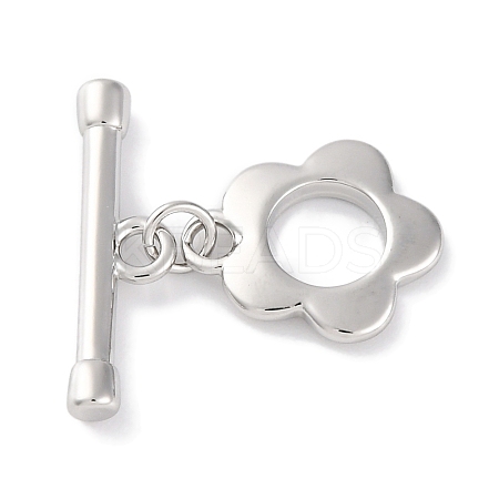Rack Plating Eco-Friendly Brass Toggle Clasps KK-S403-14P-1