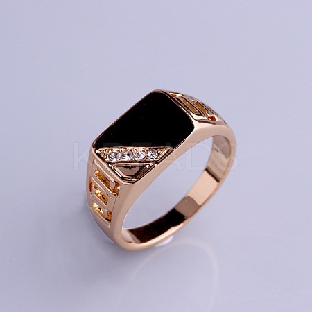 Alloy Micro Pave Cubic Zirconia Finger Rings for Men FS-WGE231C-15-1