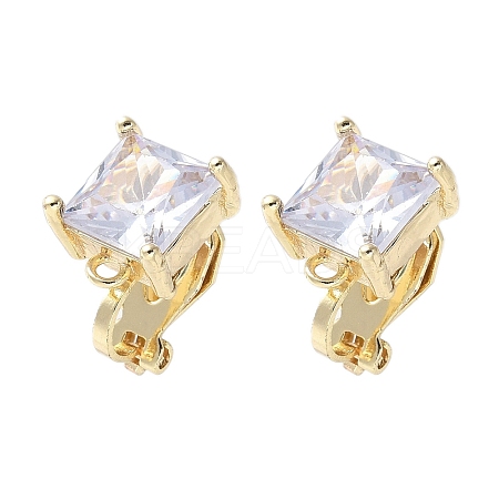 Brass Clip-on Earring Findings for Women EJEW-V002-04G-04-1