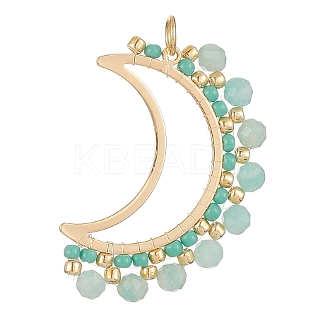 Natural Amazonite Faceted Round Pendants PALLOY-MZ00169-01-1