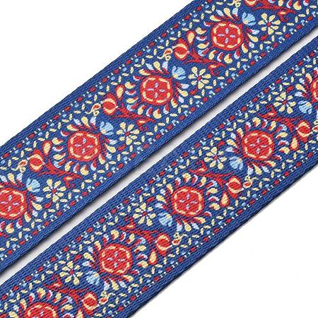 Ethnic Style Double-Sided Polyester Ribbon OCOR-WH0077-42B-1