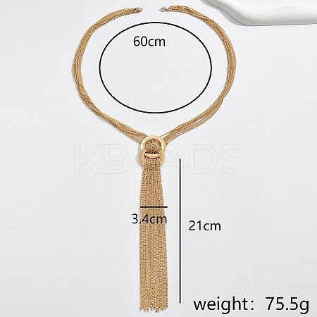 201 Stainless Steel Tassel Necklaces for Women MO2717-1-1