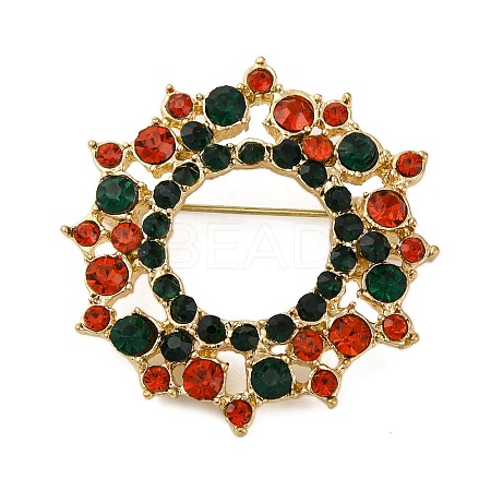 Rhinestone Alloy Brooches JEWB-M047-02G-05-1