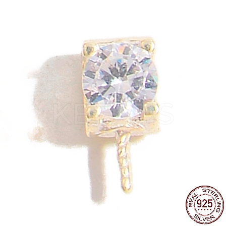 Rhodium Plated 925 Sterling Silver Pin Peg Bails STER-Z005-10P-1