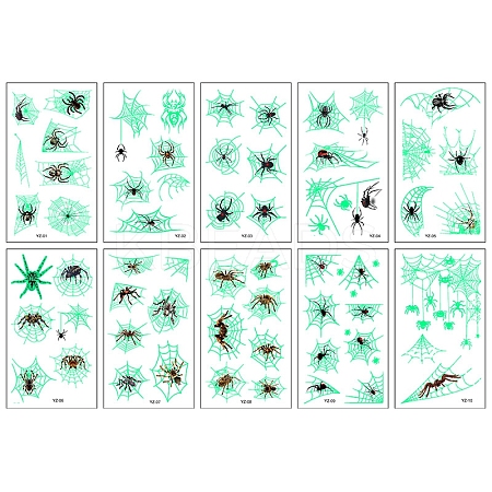 Spider Web Pattern Luminous Body Art Tattoos LUMI-PW0001-133-1