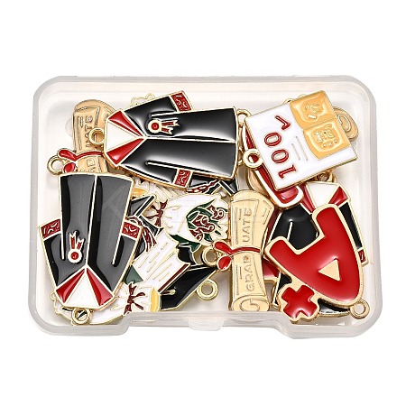 20Pcs 5 Styles Graduation Season Alloy Enamel Pendants ENAM-FP0002-80-1