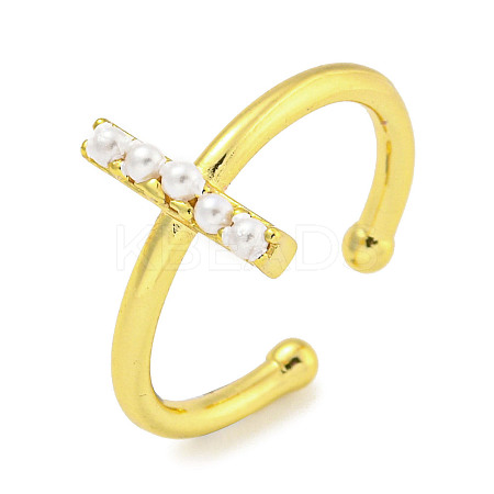 Rack Plating Brass Open Cuff Rings for Women RJEW-F162-01G-I-1
