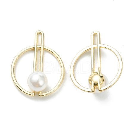 Alloy Pendants with Acrylic Pearl Beads LS-PALLOY-E580-15LG-1
