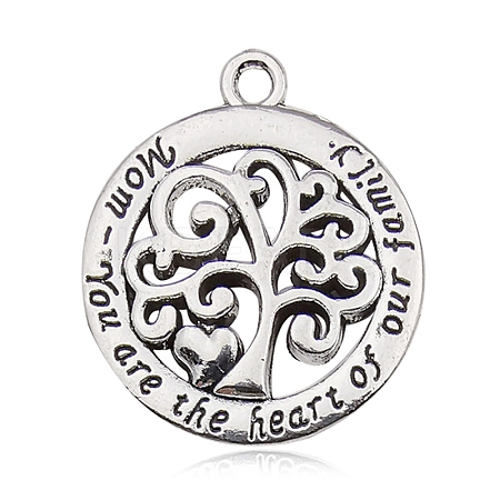 Mother's Day Theme Tibetan Style Alloy Pendnats FIND-CJC0018-54C-1