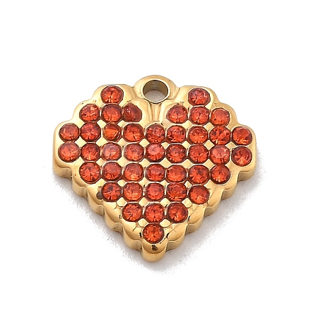 304 Stainless Steel Rhinestone Charms STAS-M092-06G-04-1