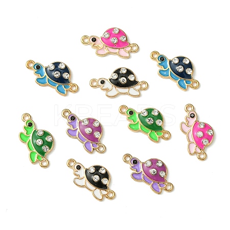 10Pcs 5 Colors Alloy Enamel Connector Charms ENAM-YW0003-43-1