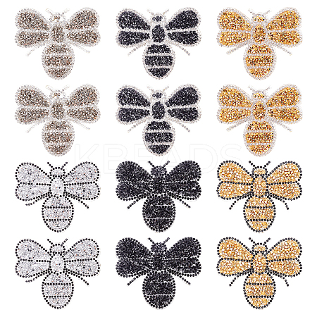 Glitter Hotfix Rhinestone Iron on Patches DIY-PH0003-06-1