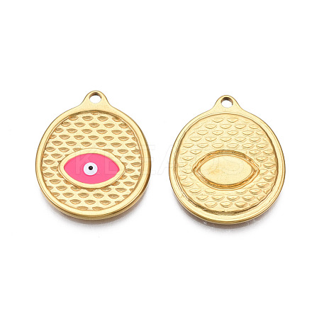 304 Stainless Steel Enamel Pendants STAS-N092-146A-1