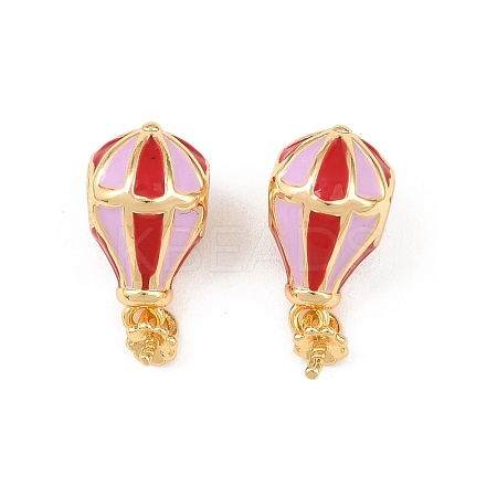Brass Enamel Pendant Bails KK-H524-13G-1