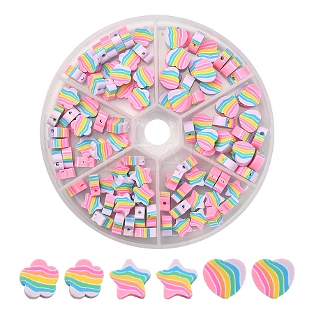 120Pcs 3 Style Handmade Polymer Clay Beads CLAY-YW0001-63-1