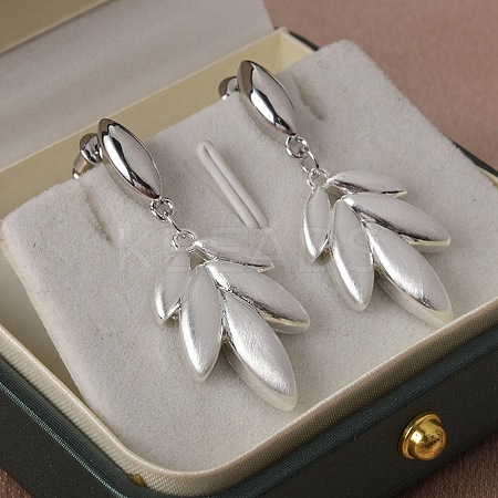 Wheat Brass Drawbench Dangle Earring EJEW-L288-009S-1
