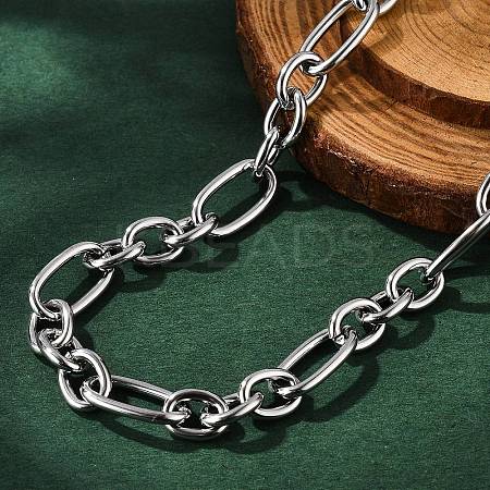 Non-Tarnish 304 Stainless Steel Figaro Chain Necklaces NJEW-O124-03P-1
