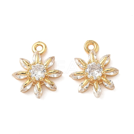 Brass Micro Pave Clear Cubic Zirconia Pendants KK-B160-21G-1