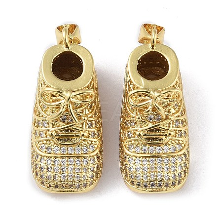 Rack Plating Brass Micro Pave Cubic Zirconia Pendants KK-K341-50G-1