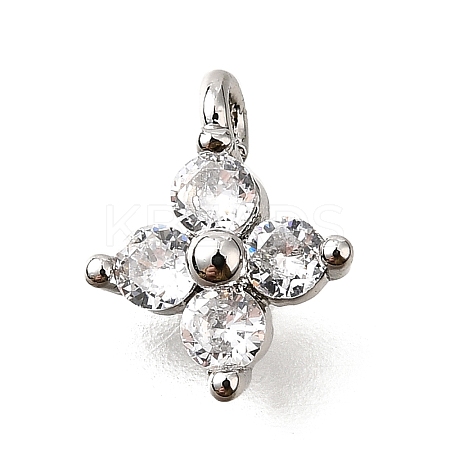 Brass Micro Pave Cubic Zirconia Pendants KK-D356-07D-P-1