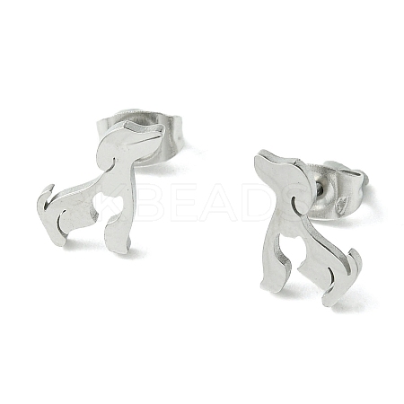 Non-Tarnish Cute Little Animal Theme 304 Stainless Steel Stud Earrings EJEW-B041-02A-P-1