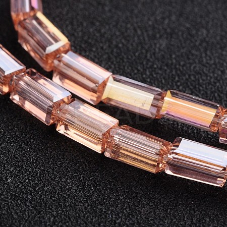 AB Color Plated Faceted Cuboid Electroplate Glass Beads Strands EGLA-F109-A04-1