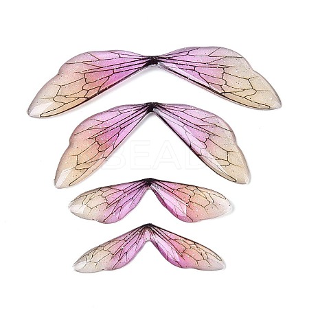 3Pcs Transparent Epoxy Resin Butterfly Wings Cabochons RESI-N045-12B-1