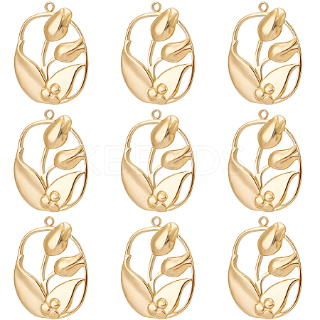 10Pcs 304 Stainless Steel Pendants STAS-BBC0003-46-1