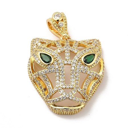 Brass Clear Cubic Zirconia Pendants KK-H433-42G-1