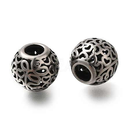 304 Stainless Steel European Beads STAS-D191-12G-AS-1
