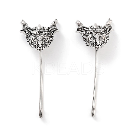 Animal 316 Surgical Stainless Steel Safety Pin Hoop Earrings for Women EJEW-Z050-27AS-1