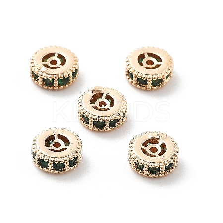 Brass Micro Pave Cubic Zirconia Beads KK-R216-10A-KCG01-1
