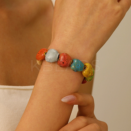 Handmade Porcelain Beads Stretch Bracelets for Women FS-WGB3124-02-1