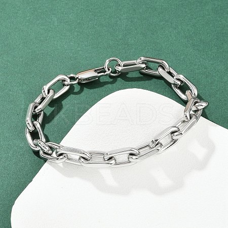 304 Stainless Steel Cable Chain Bracelets for Women Men BJEW-Z143-19P-1