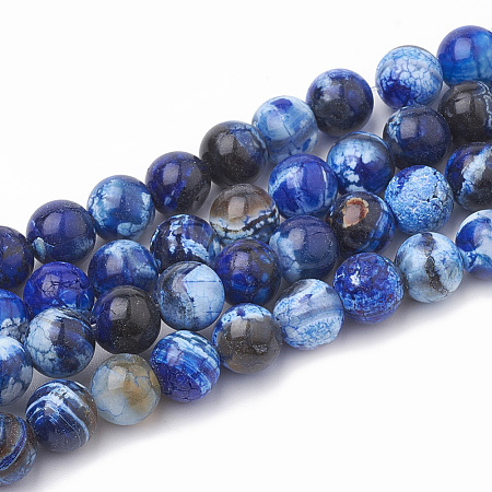 Dyed Natural Crackle Agate Beads Strands X-G-T100-03A-1
