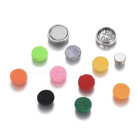 304 Stainless Steel Diffuser Locket Aromatherapy Essential Oil AJEW-N025-03P-1